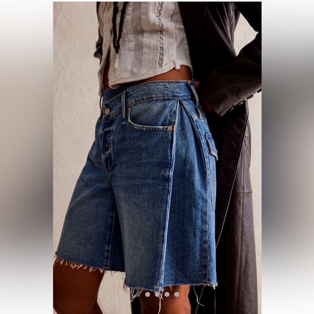 NEW Free People We The Free Boomerang Full Moon High Rise Long Shorts 26 - Picture 4 of 15